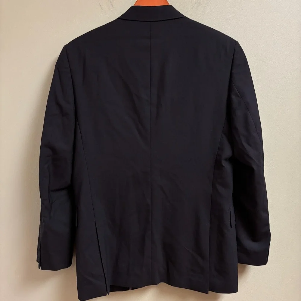 Express Mens Black Wool Blazer Size 38S Single Breasted Classic‎ Preppy